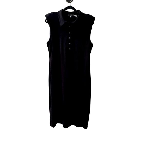 KARL LAGERFELD PARIS Black Sheath Dress Embossed L OLD MONEY CLASSIC OFFICE - Picture 1 of 7